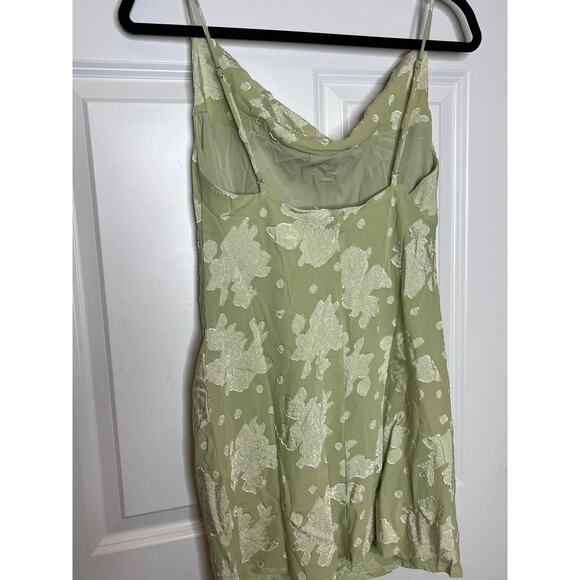 Hello Molly Big Moves Mini Dress Green Size 6 Cowl Neck - Picture 5 of 10
